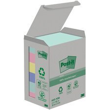 Bloc-note adhésif Recycling, 38 x 51 mm, 6 couleurs