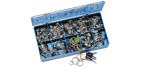 Anneaux porte-clé en métal, assortiment de 300 pièces