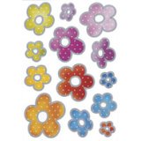 Autocollants DECOR 'Fleurs en relief argenté'