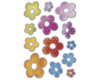 Autocollants DECOR 'Fleurs en relief argenté'