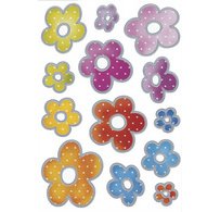 Autocollants DECOR 'Fleurs en relief argenté'