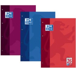 Cahier scolaire, A4, 100 pages, encollé en tête,