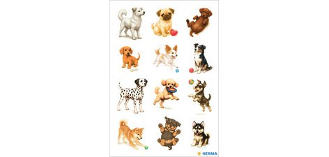 Stickers DECOR Chiens joueurs, papier