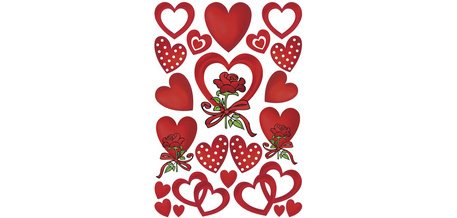 Sticker DECOR 'Coeurs & Lettres', gravure en argent