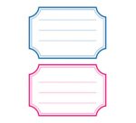 étiquettes pour livres, 78 x 53 mm, marge bleu / rouge
