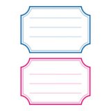 étiquettes pour livres, 78 x 53 mm, marge bleu / rouge
