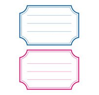 étiquettes pour livres, 78 x 53 mm, marge bleu / rouge