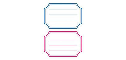 étiquettes pour livres, 78 x 53 mm, marge bleu / rouge