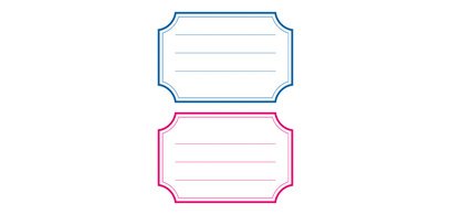 étiquettes pour livres, 78 x 53 mm, marge bleu / rouge