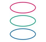 étiquettes pour livres, forme ovale, rouge / vert /