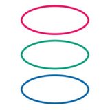 étiquettes pour livres, forme ovale, rouge / vert /