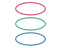 étiquettes pour livres, forme ovale, rouge / vert /