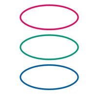 étiquettes pour livres, forme ovale, rouge / vert /