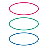 étiquettes pour livres, forme ovale, rouge / vert /