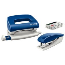 Nietmachine en perforator, tweedelige set, blauw