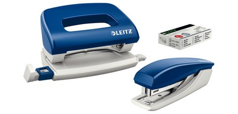 Stapler and hole punch kit, blue
