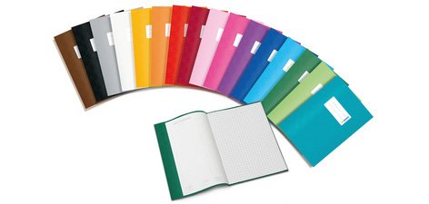 Protège-cahier, A5 paysage, en PP, bleu foncé opaque