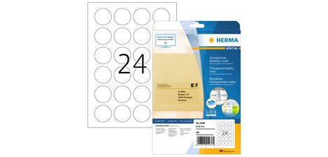 Etiket HERMA 4236 rond 40mm transparant 600 etiketten
