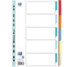 Intercalaires en carton, uni, format A4, couleur, 5