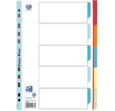 Intercalaires en carton, uni, format A4, couleur, 5