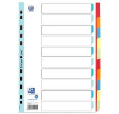 Kartonnen tabbladen, A4-formaat, effen, 2 x 5 kleuren