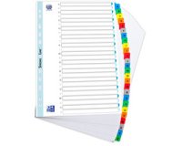 Dividers A4+ white Bristol board Oxford 26 multicolored alphabetical tabs