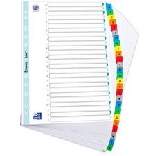 Dividers A4+ white Bristol board Oxford 26 multicolored alphabetical tabs