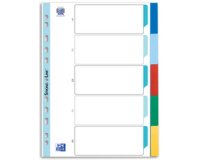 Intercalaires en plastique, A4, onglets en couleur