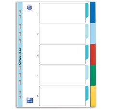 Intercalaires en plastique, A4, onglets en couleur