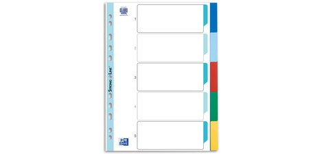 Intercalaires en plastique, A4, onglets en couleur