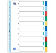 Plastic tabbladen, effen, 10 gekleurde tabs