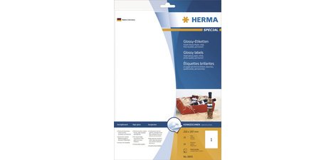 Etiquette haute brillance 210 x 297 mm, blanc