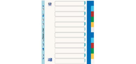 Intercalaires en plastique, uni, A4+, 12 touches