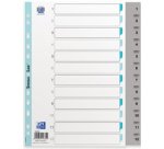 Intercalaires en plastique, numérique, A4, gris
