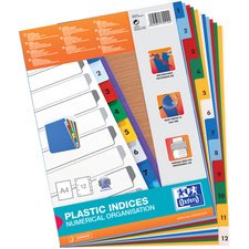 Intercalaires en plastique, A-Z, A4, en couleur, PP