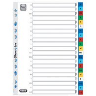 Plastic tabbladen, A-zz, A4, gekleurde tabs, PP, 21 tabs