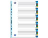 Intercalaires en plastique, chiffres, A4, coloré