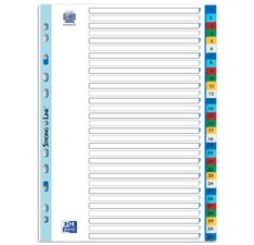 Intercalaires en plastique, chiffres, A4, coloré