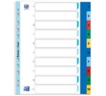 Intercalaires en plastique, chiffres, A4+, en couleur