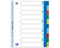 Intercalaires en plastique, chiffres, A4+, en couleur