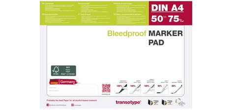 Bloc pour marqueur, A2, 75 g/m2, 50 feuilles