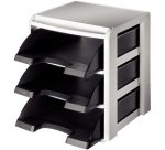 Set of A4 letter trays, black trays