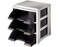 Set corbeilles à courrier, A4, corbeilles noire