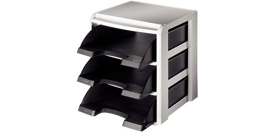 Set van 3 postbakjes, A4, zwart