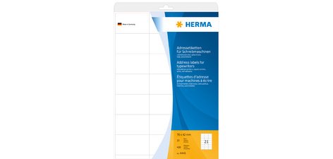 Etiquette d'adresse, 105 x 42 mm, coins pointus, blanc