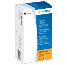 Etiquette à affranchir, 140 x 50 mm, double, blanc