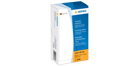 Etiquette à affranchir, 140 x 50 mm, double, blanc