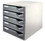 Module de classement, 5 tiroirs, gris-clair/gris-foncé