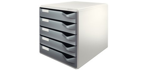 Module de classement, 5 tiroirs, gris-clair/gris-foncé
