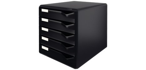 File module, 5 drawers, light gray/dark gray